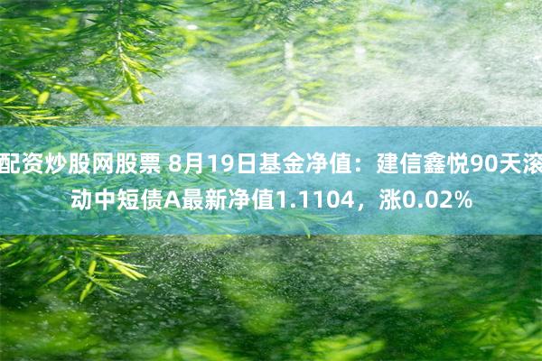 配资炒股网股票 8月19日基金净值：建信鑫悦90天滚动中短债A最新净值1.1104，涨0.02%