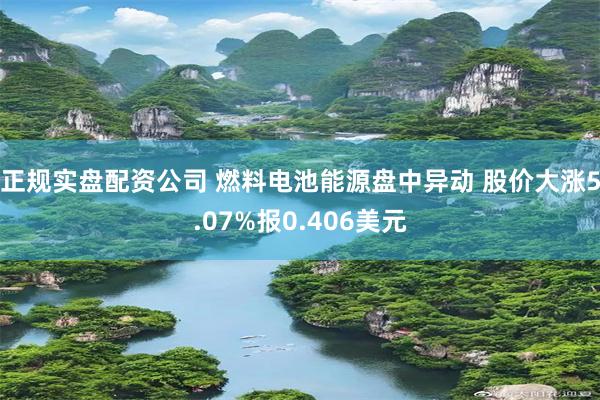 正规实盘配资公司 燃料电池能源盘中异动 股价大涨5.07%报0.406美元