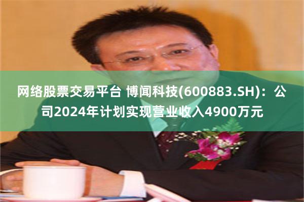 网络股票交易平台 博闻科技(600883.SH)：公司2024年计划实现营业收入4900万元