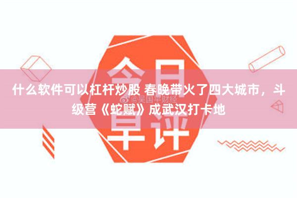 什么软件可以杠杆炒股 春晚带火了四大城市，斗级营《蛇赋》成武汉打卡地